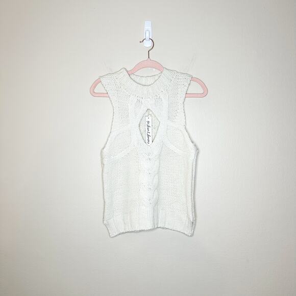 For Love & Lemons Keke Cable Knit Sweater Tank Top Womens Plus Size 2X Cream NWT - Picture 2 of 8